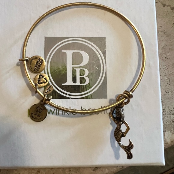 Alex and Ani womens gold bracelet with mermaid charm - Picture 1 of 4